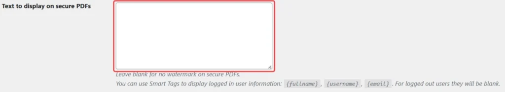 a screenshot of the PDF Embedder watermark settings tab