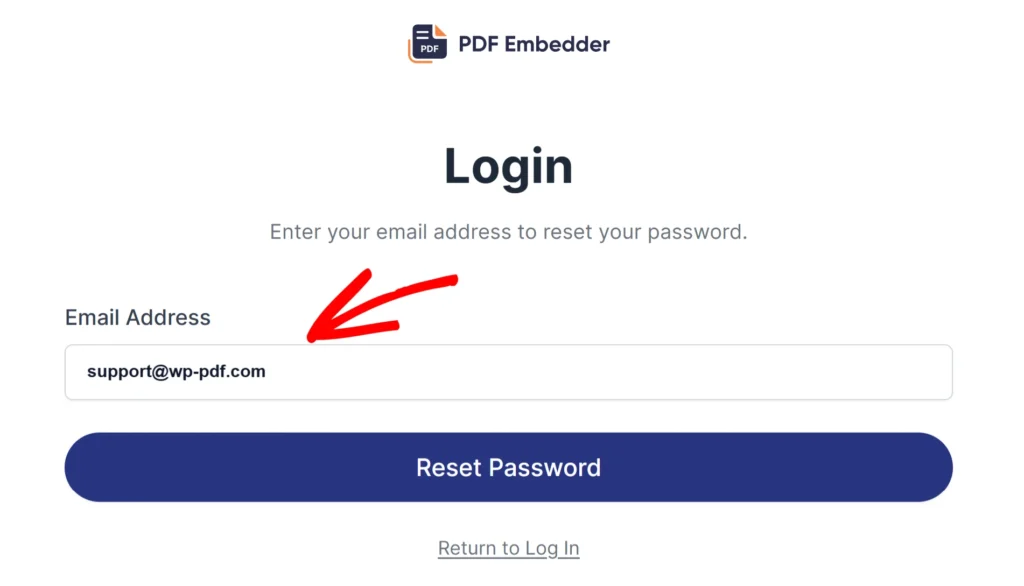 a screenshot of wp-pdf password reset page