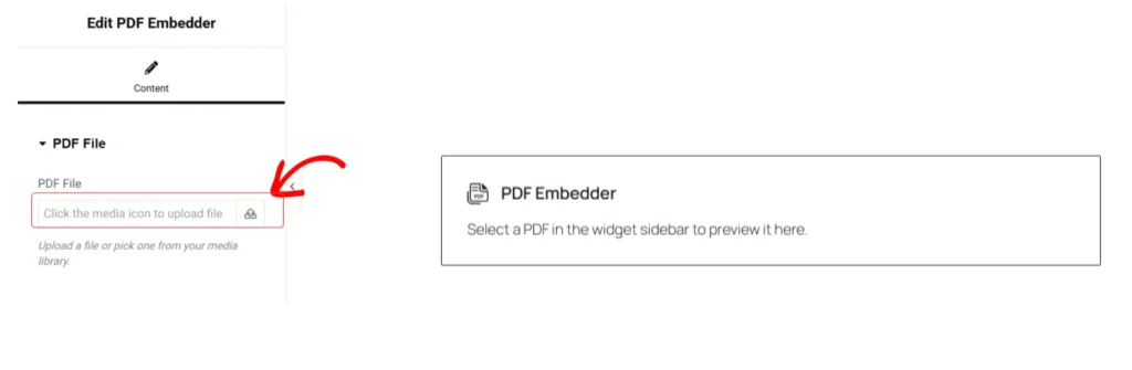 pdf embedder elementor widget upload pdf - PDF Embedder a screenshot of pdf embedder elementor widget upload